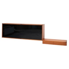 Wall-Mounted Storage Unit with Floating Drawer by A.R.P., France, 1960s