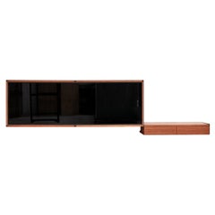 Wall-Mounted Storage Unit with Floating Drawer by A.R.P., France, 1960s