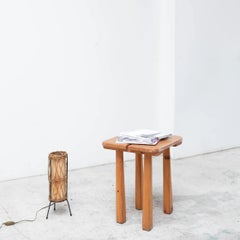 Pine Stool from Savoie, France, 1980s, simple design