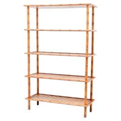 Vintage French Bamboo Open shelf , France, 1980s