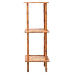 Vintage French Bamboo Open low shelf, France, 1980s