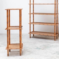 Vintage French Bamboo Open low shelf, France, 1980s