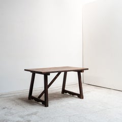 Antique Spanish wooden table, Spain, 1860s