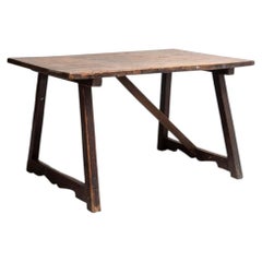 Antique Spanish wooden table, Spain, 1860s
