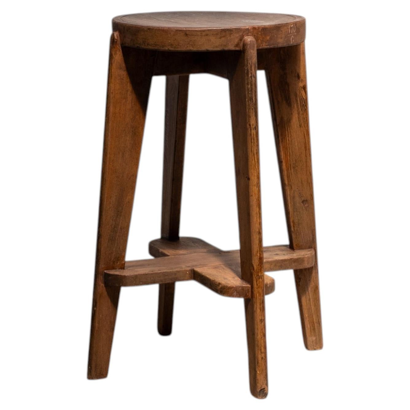 Pierre Jeanneret high stool, India, 1960s