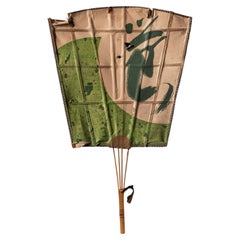 2. Vintage Japanese Bamboo and Paper ''Uchiwa'' Fan, 20th Century