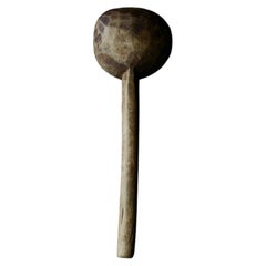 Hand-Carved Rustic Wooden Spoon, circa 1900s