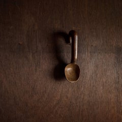 Hook-Handled Wooden Ladle with Sculptural Form, 20th Century