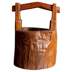 Japanese Carved Wooden Vessel, Wabi Sabi, Japan, 20th Century