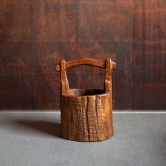 Japanese Carved Wooden Vessel, Wabi Sabi, Japan, 20th Century