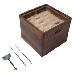 Antique Japanese Hibachi with Tools, Japan, Wabi Sabi, 20th Century