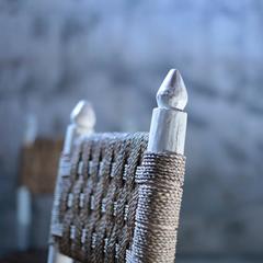 Antique Rope and Wood Dining Chairs from North Africa, 1880s