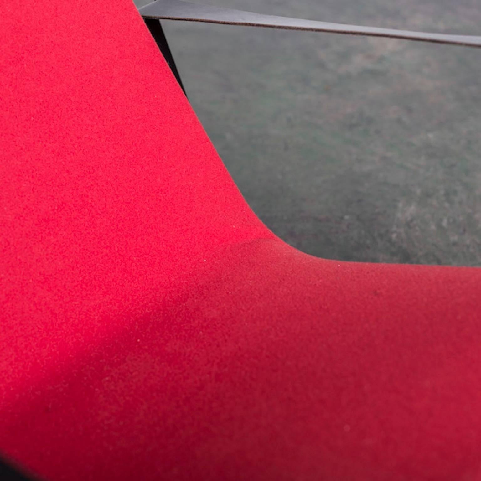 German Jean Prouve Red Lounge Chair Model Cité