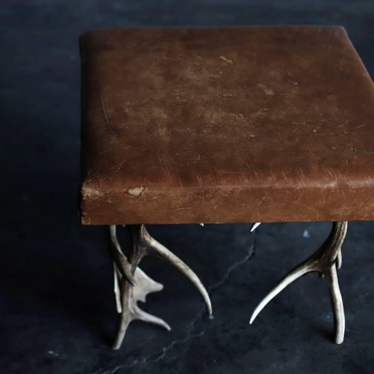 Rustic Deer Horn-Legs Coffee Table