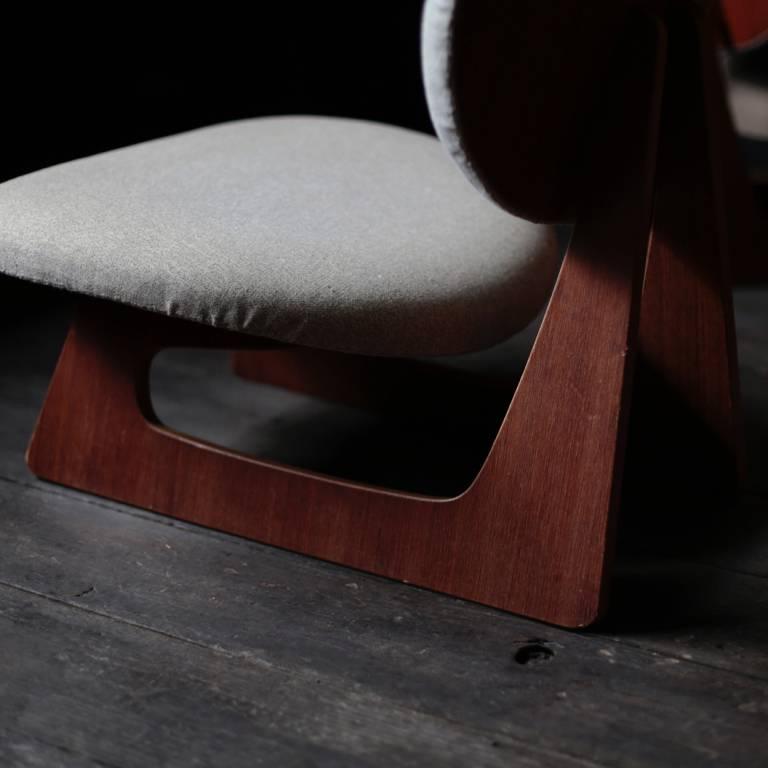 Japanese Lounge Chair Designed by Junzo Sakakura Manufactured by Tendo Mokko in Japan