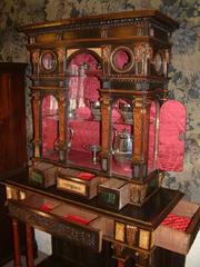 19th Century Italian Mahogany Polychromed Cabinet on Stand, circa 1860