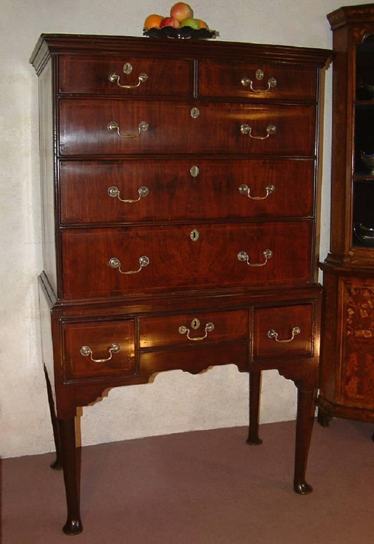 George II Period Walnut Chest on Stand Dating from circa 1750 For Sale 1