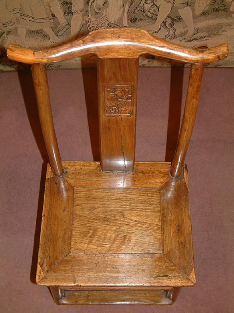 Chinese Small Ming Style 19th Possible 18th Century Hardwood Chair For Sale