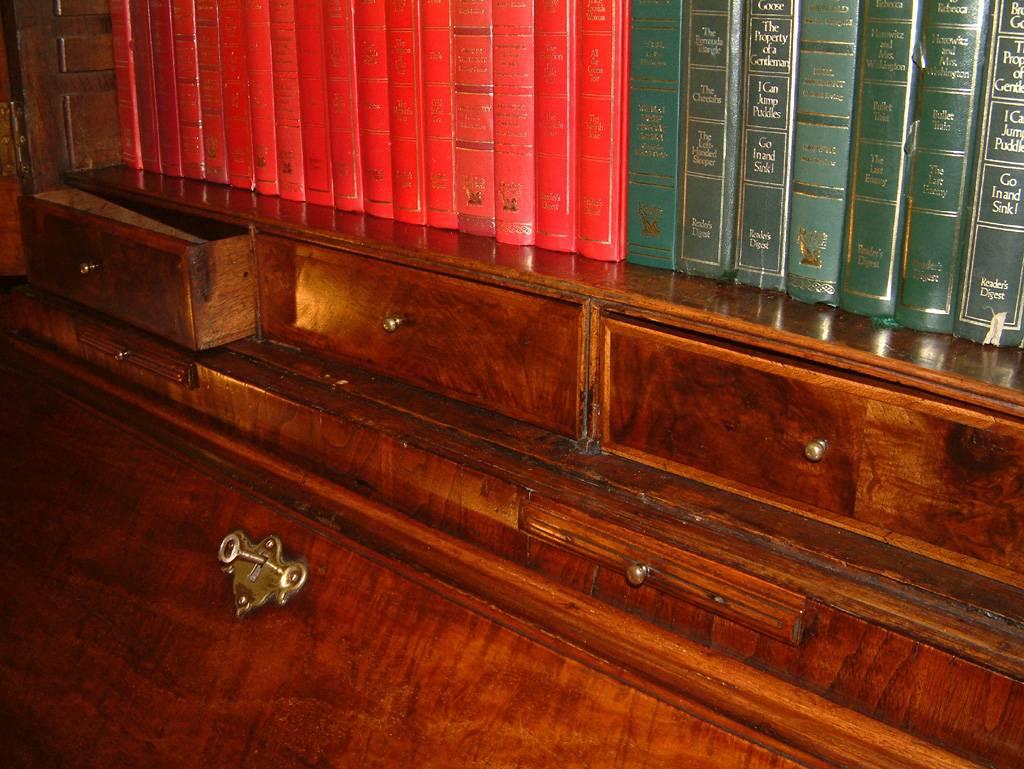 George I Period Burr Walnut Bureau Bookcase Dating from circa 1720 For Sale 5