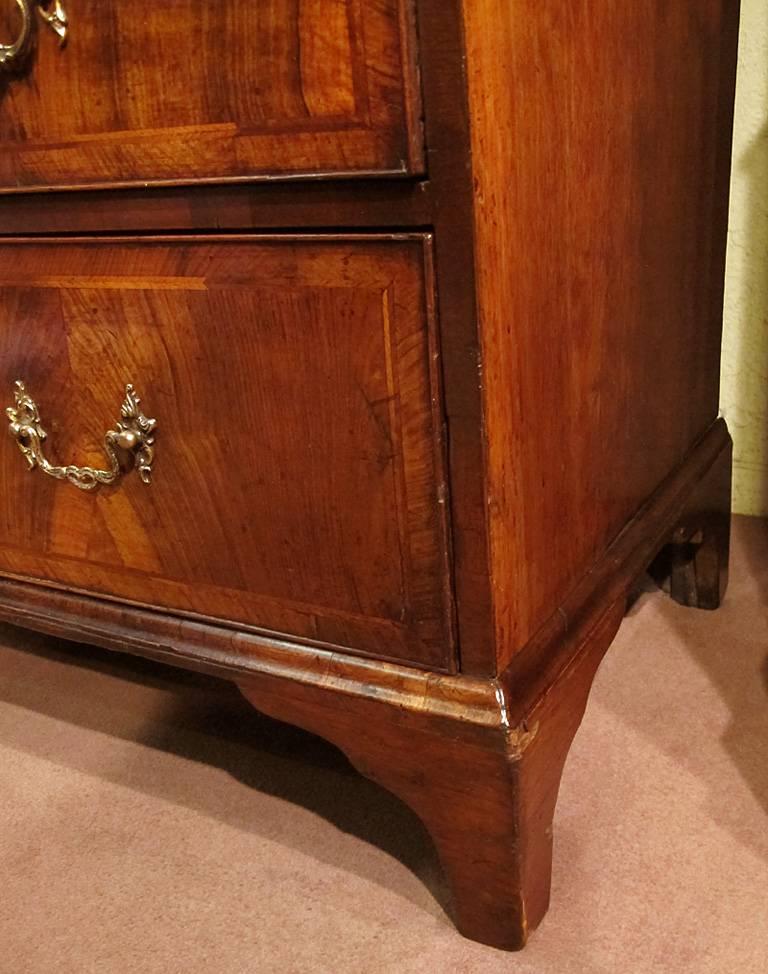 18th Century George II Period Figured Walnut Chest on Chest, circa 1760 For Sale