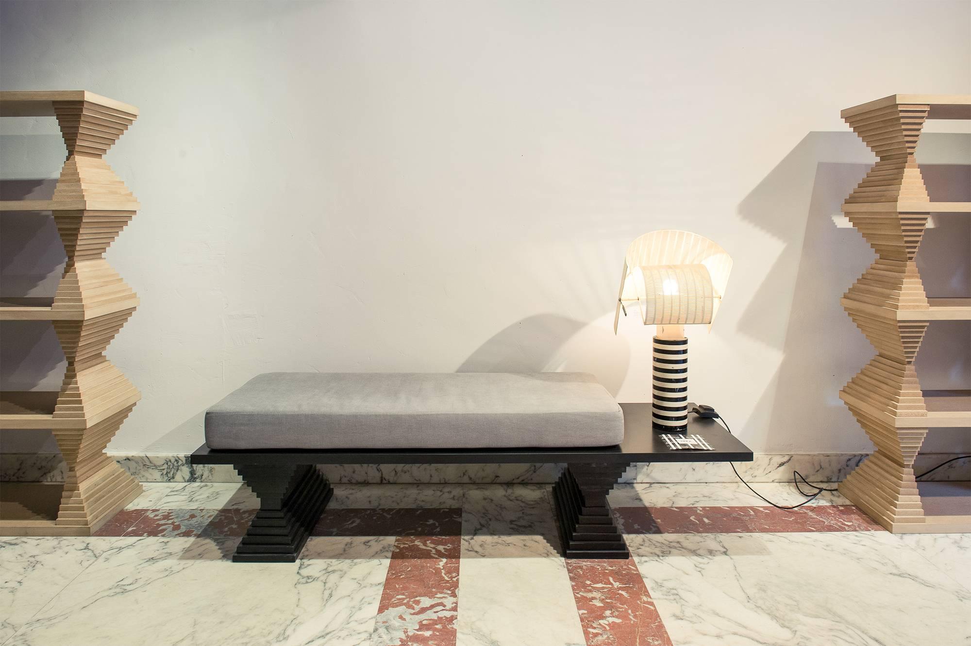 Egyptian Revival Heka Contemporary Slate Bench by Léa Ginac For Sale