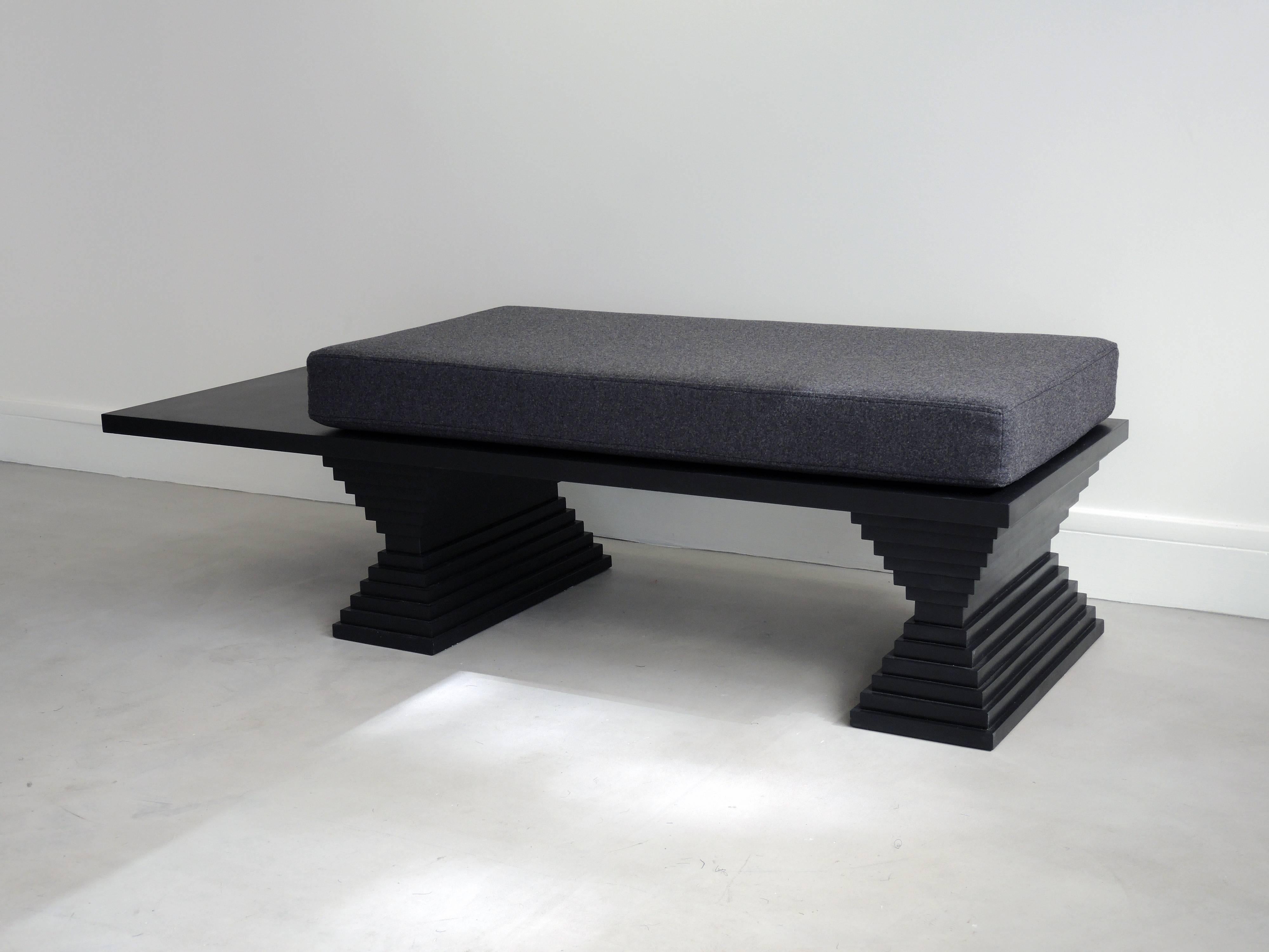 Polished Heka Contemporary Slate Bench by Léa Ginac For Sale