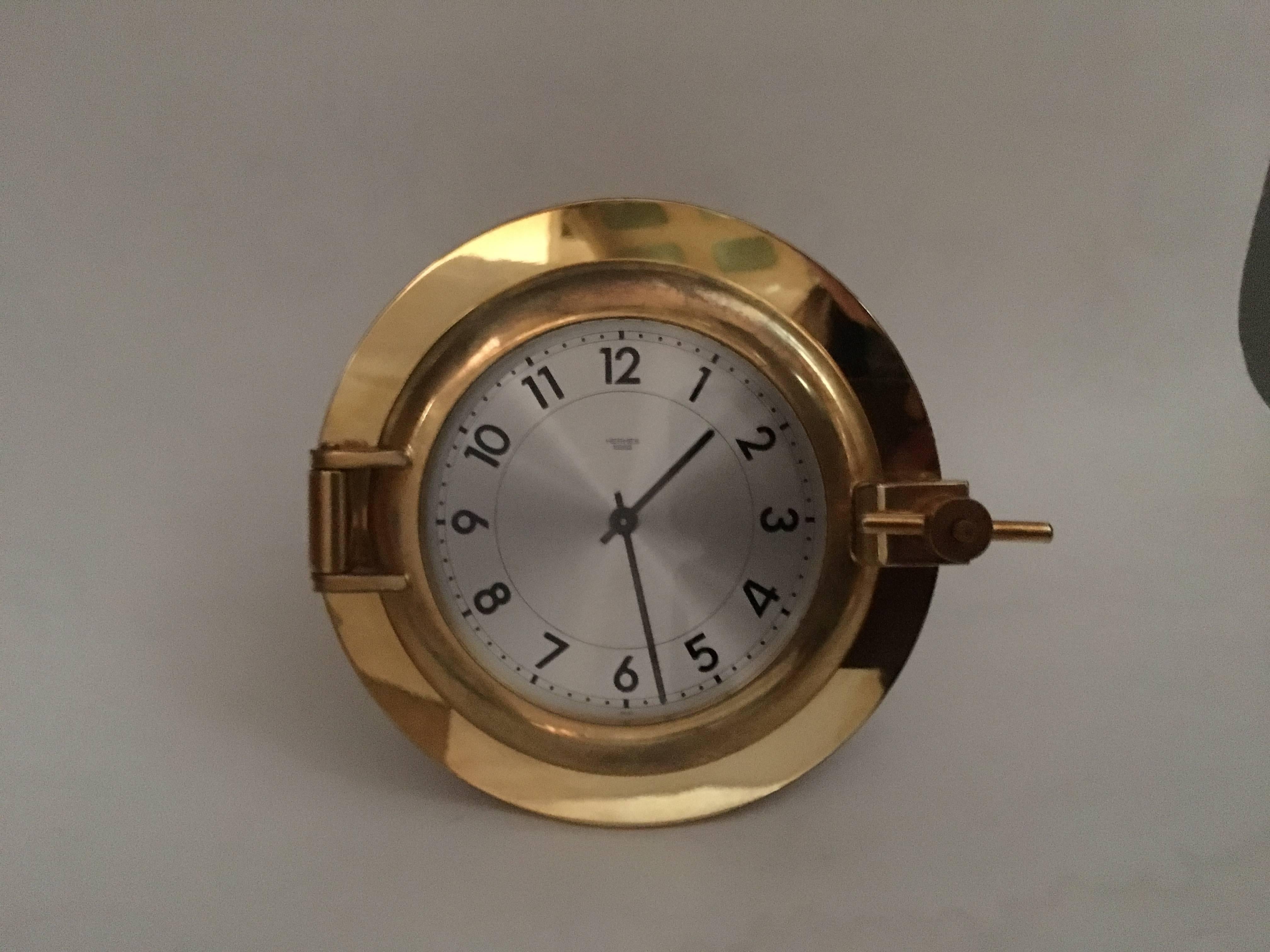 French Clock Signed Hermès Paris 1960 Named Sabord For Sale