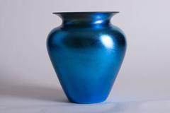 Durand Blue Iridescent Vase