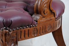Gore Vidal Estate, Italian Rococo Revival Carved Walnut Library Armchair