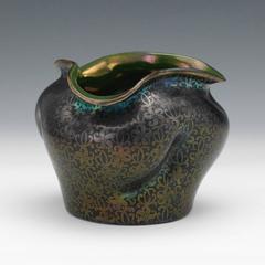 Austrian Heliosine Ware Iridescent Ceramic Vase, circa 1900s