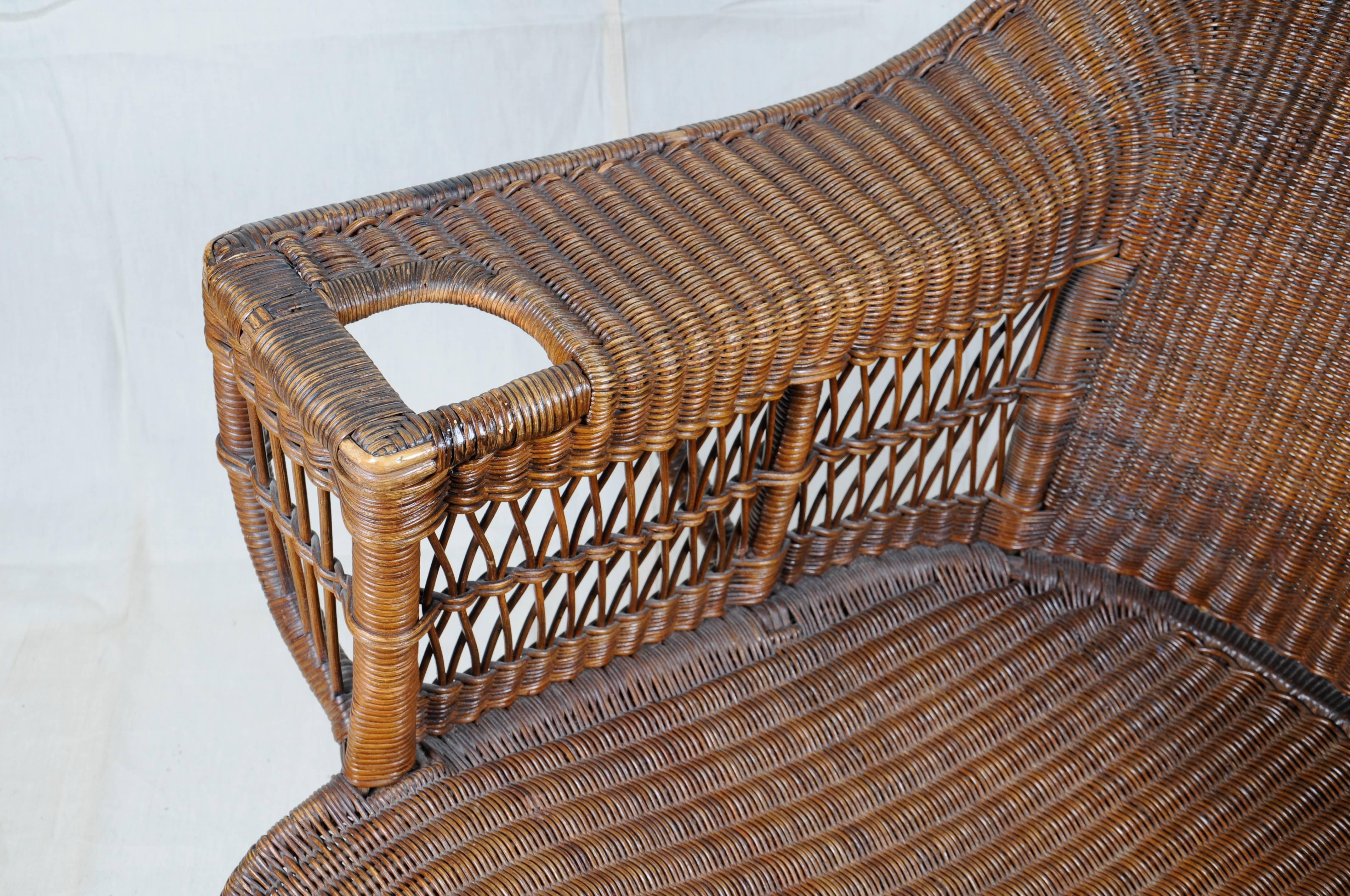 English Wicker Armchair by Dryad Harry Peach For Sale