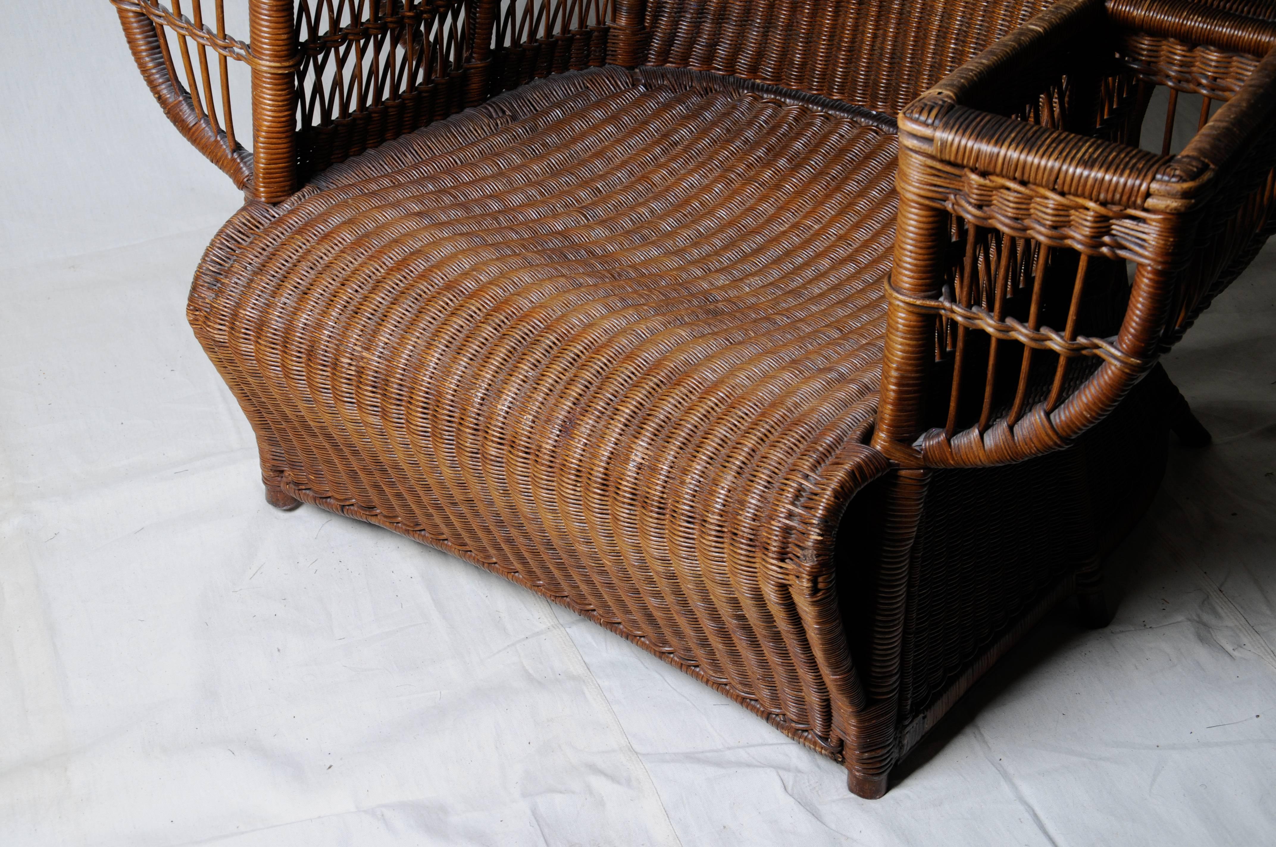 Cane Wicker Armchair by Dryad Harry Peach For Sale