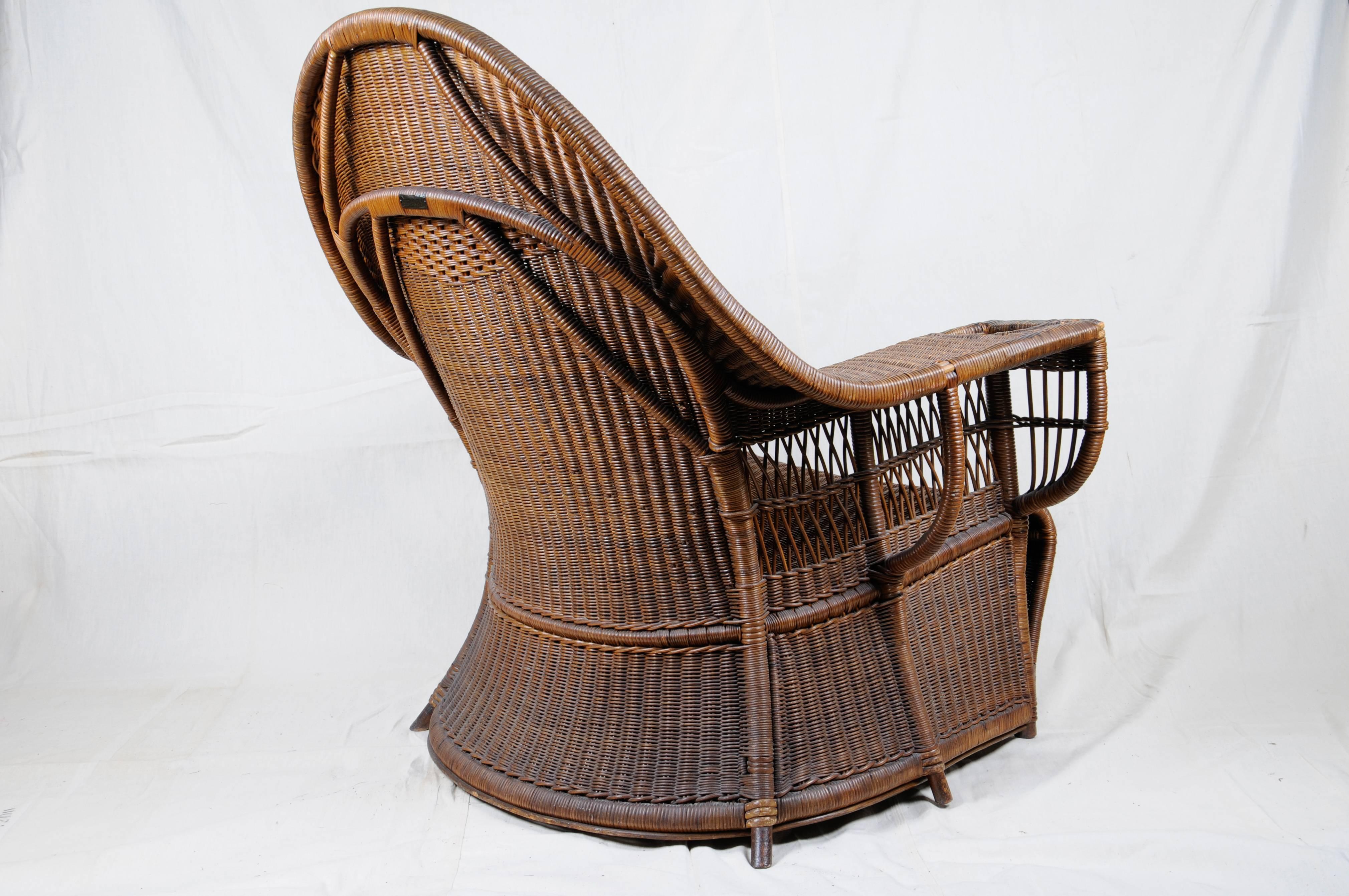 Wicker Armchair by Dryad Harry Peach For Sale 2