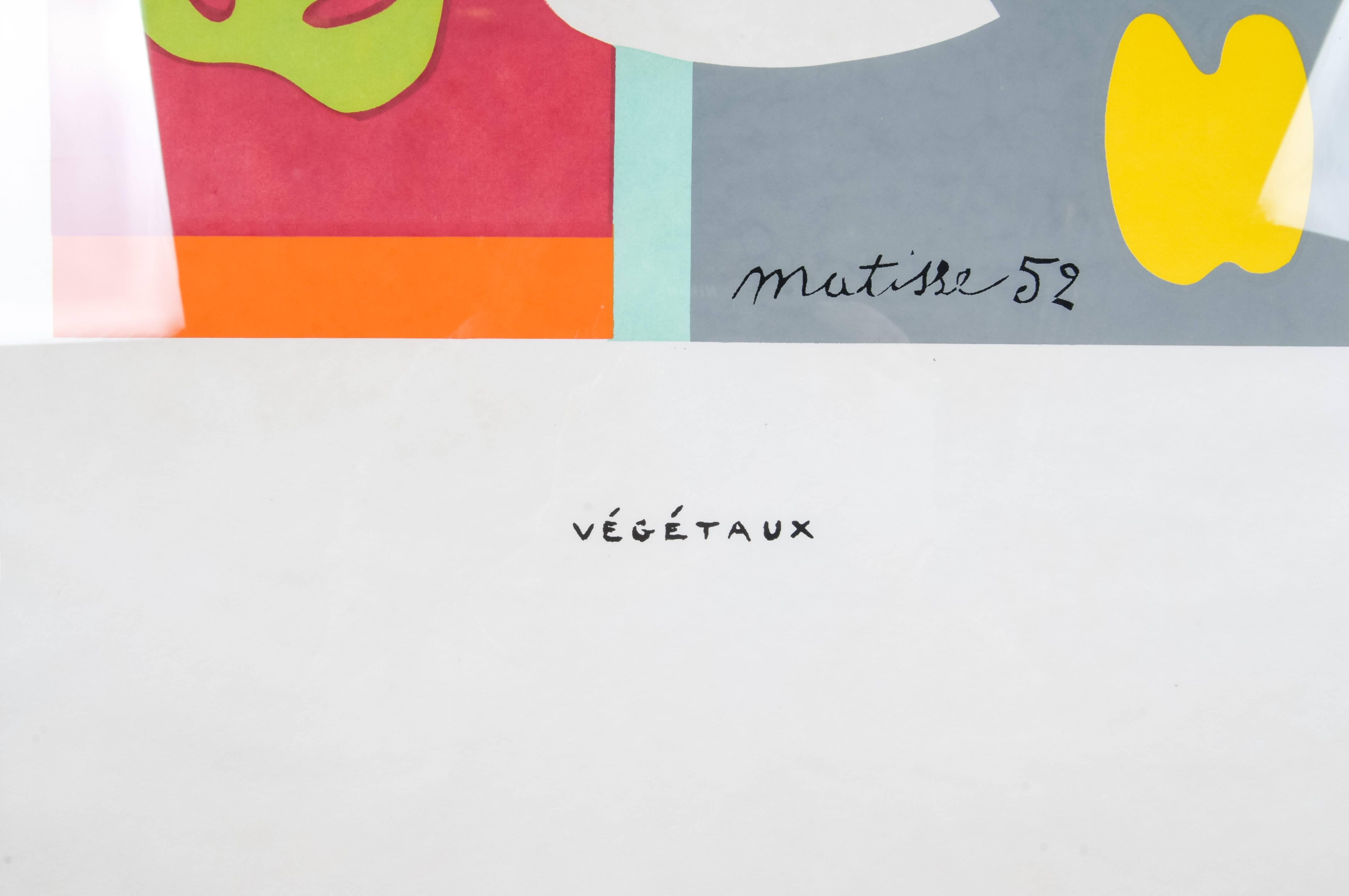French Original Serigraphs Henri Matisse, Vegetaux