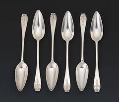 English Sterling Silver Set of Six Citrius Spoons by Mappin & Webb in Present