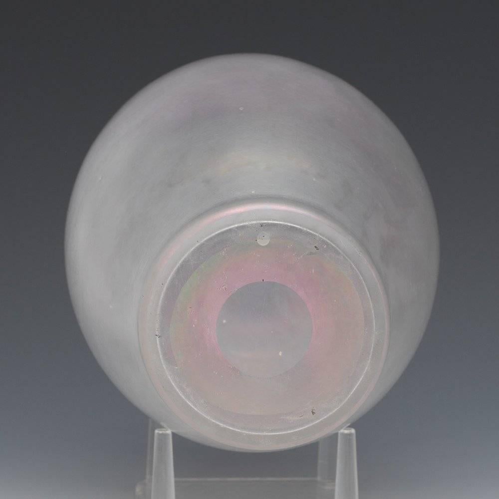 Blown Glass Steuben Threaded Vase For Sale