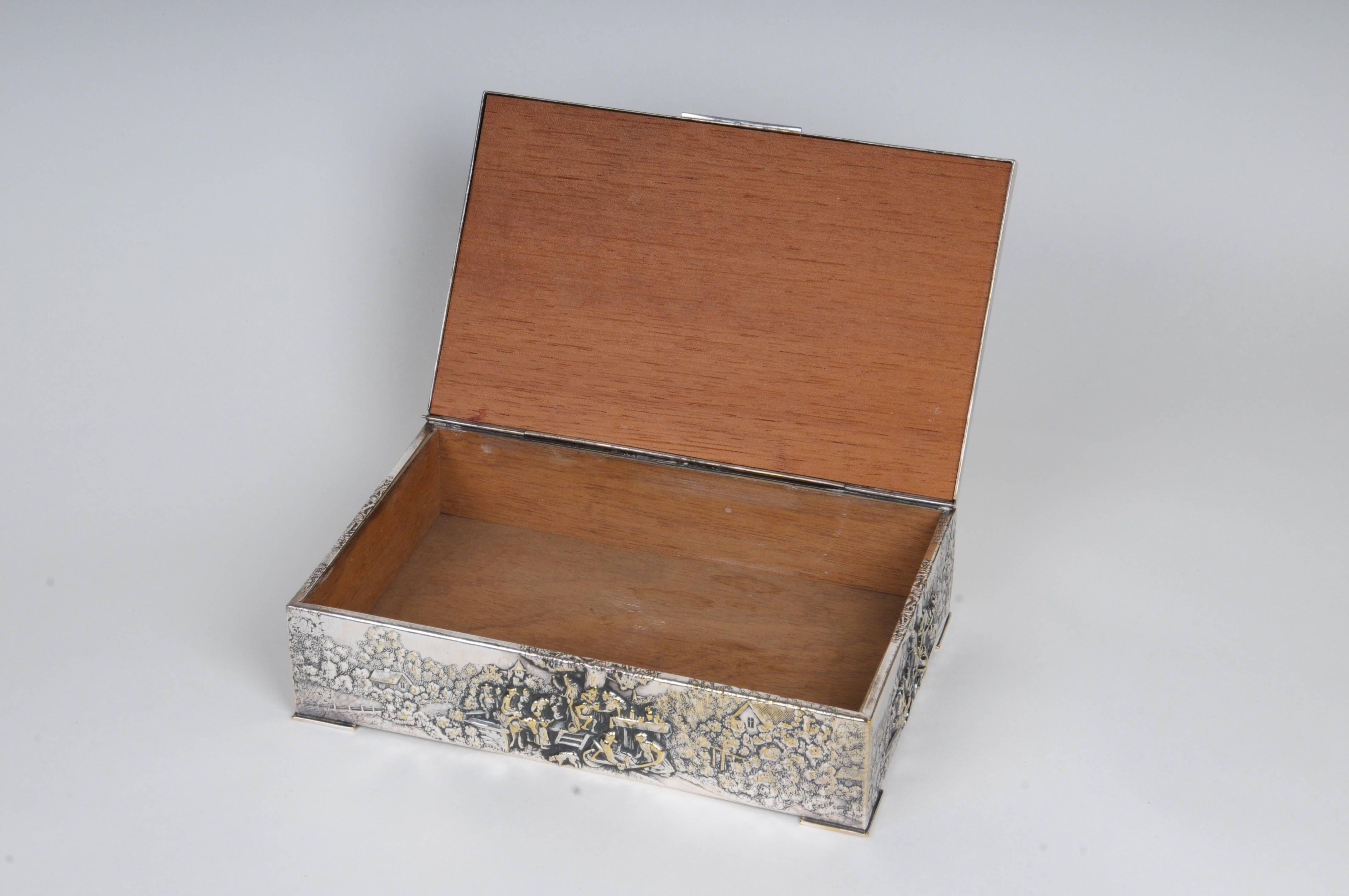 Continental Silver Plate Covered Rectangular Box For Sale 1