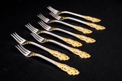 Gorham "Golden Crown Baroque" Sterling Seafood or Cocktail Forks