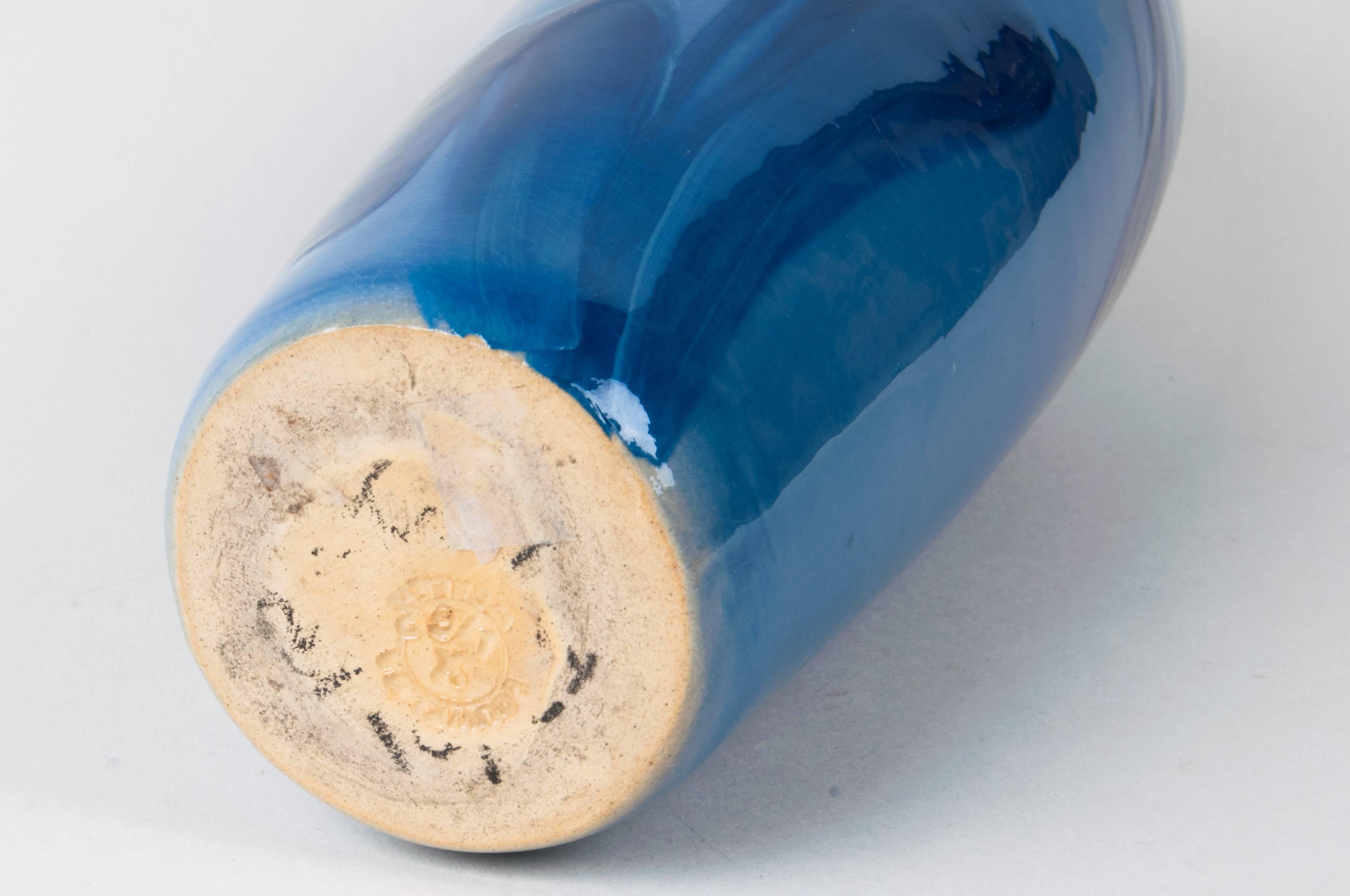 Clay Samuel A. Weller Blue Louwelsa Vase For Sale