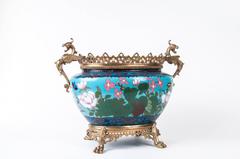 French Japonisme Ormolu-Mounted Japanese Cloisonné Cachepot