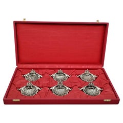 Set of Twelve 20th Century Solid Silver Shell Shape Place Holder