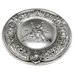 Centre de table italien en argent massif du 20e siècle