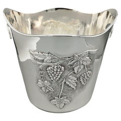 champagne Italiano argenté Sterling 925 cesellato con motivi uva