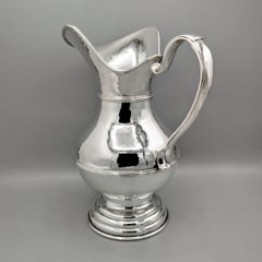 20th Century Italian 800 Silver hammered Jug with handle