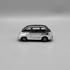 20th Century Sterling Silver Miniature Car: FIAT 600 MULTIPLA, Made in Italy