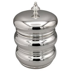 20th-Century Italian Round Detachable Box Made of Solid 800 Silver