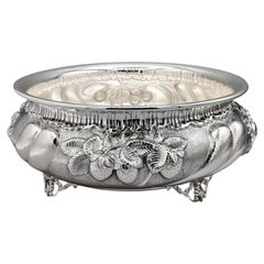 Italian sterling silver centerpiece with embossed and chased fruit designs