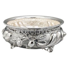 Italian sterling silver centerpiece with embossed and chased fruit designs