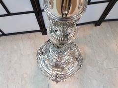20th Century Italian Silver Standard Floor Lamps Baroque Revival.