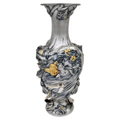 Vase italien néo-Art nouveau du 20ème siècle en argent sterling